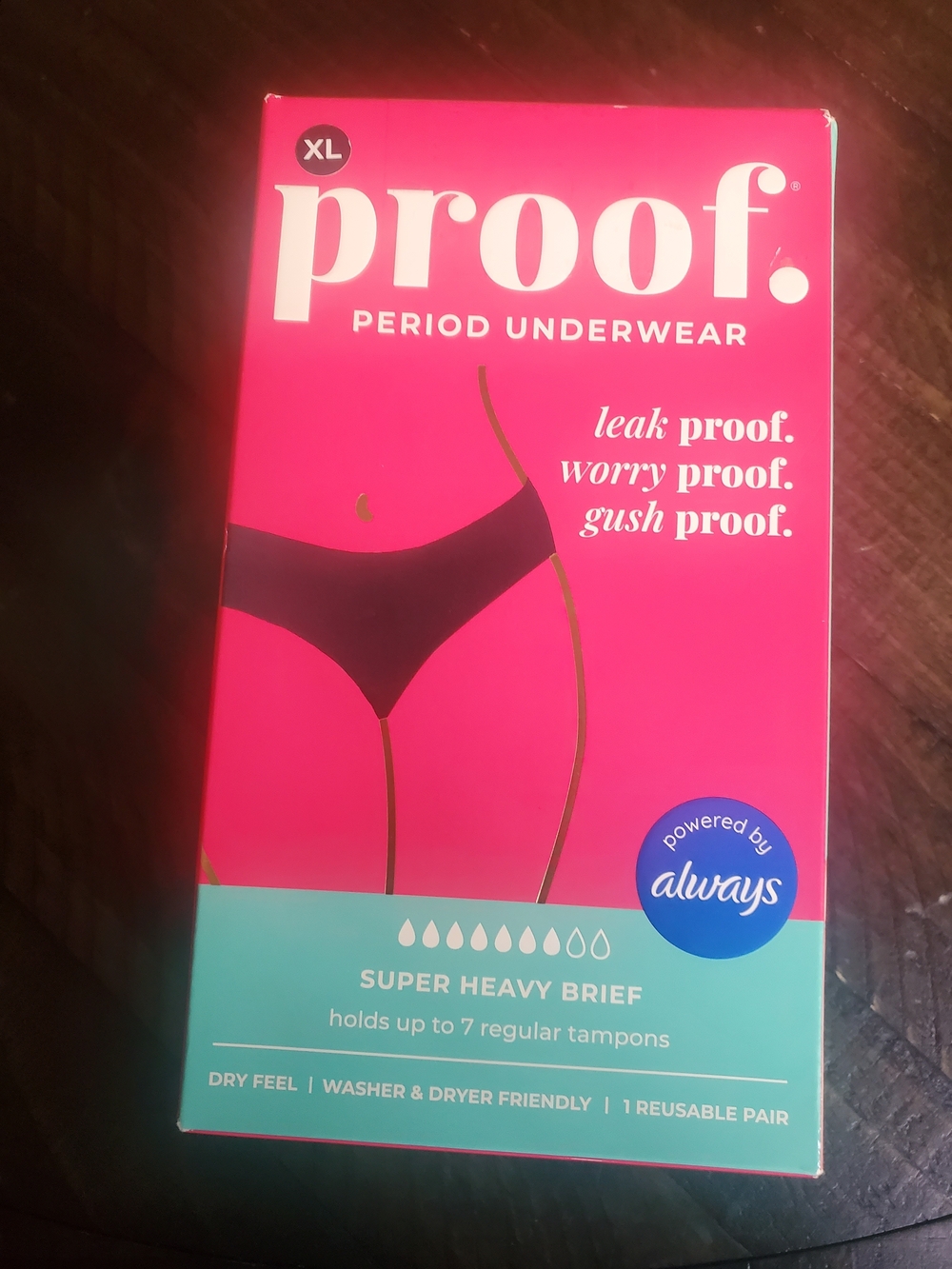 Always Period Underwear Super Heavy Brief - Bright Pink & Aqua